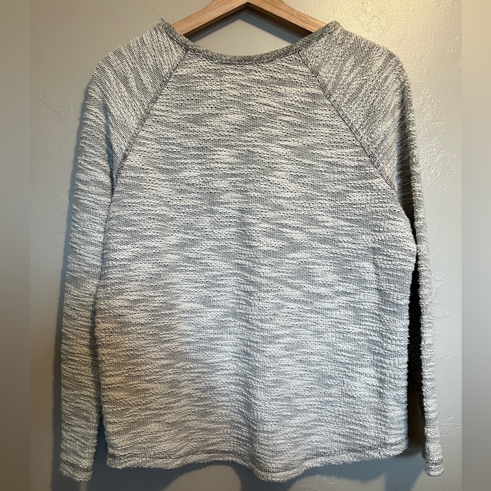H&M L.O.G.G. Womens Gray & White Cotton Pullover Sweater Size Medium Cabincore - Picture 9 of 16